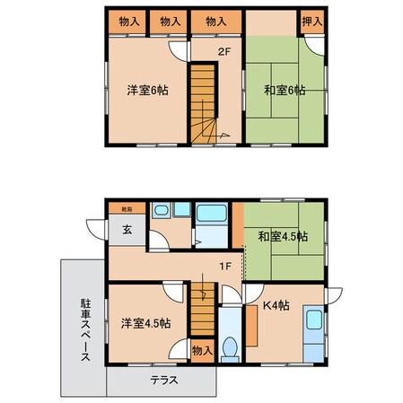 上野寺町貸家の物件間取画像